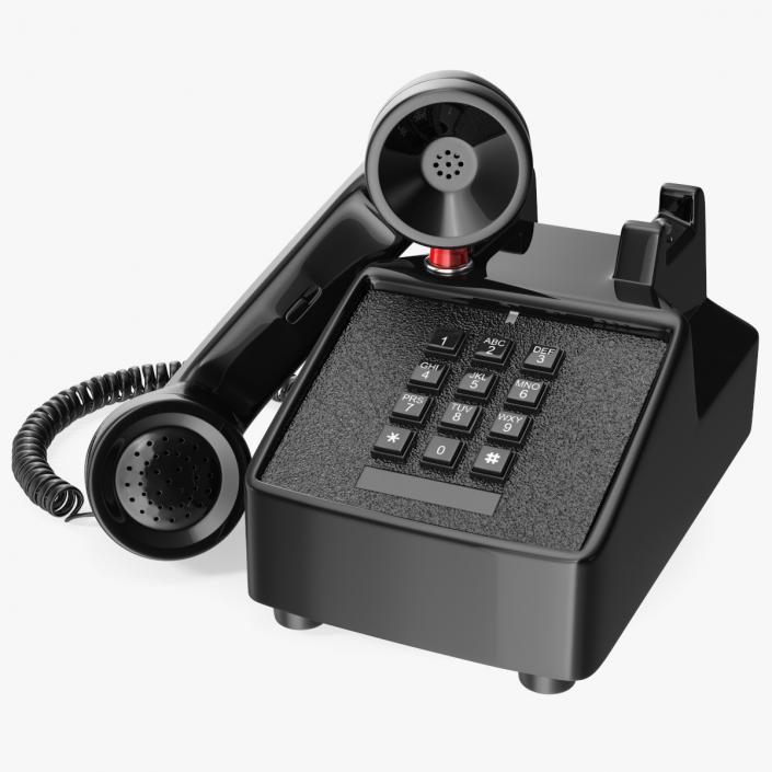 Antique Retro Telephone Off Hook 3D