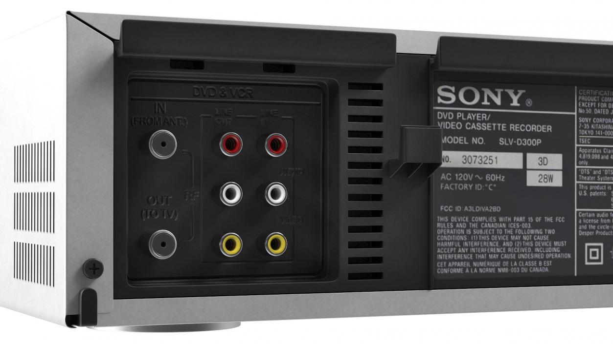 3D Sony SLV D300P Combo Player with Video Cassette DVD Disc