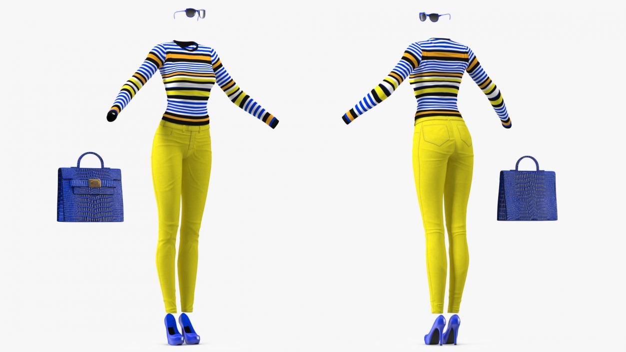Fashionable Style Clothes Set 3D model