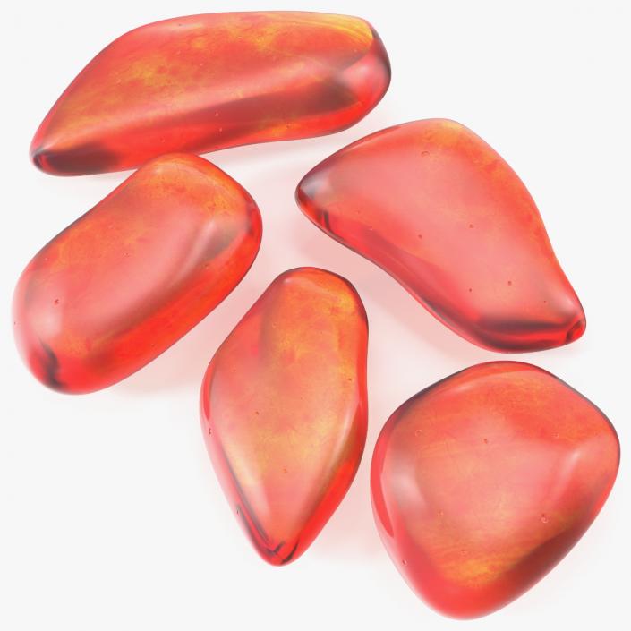 3D Polished Amber Stones