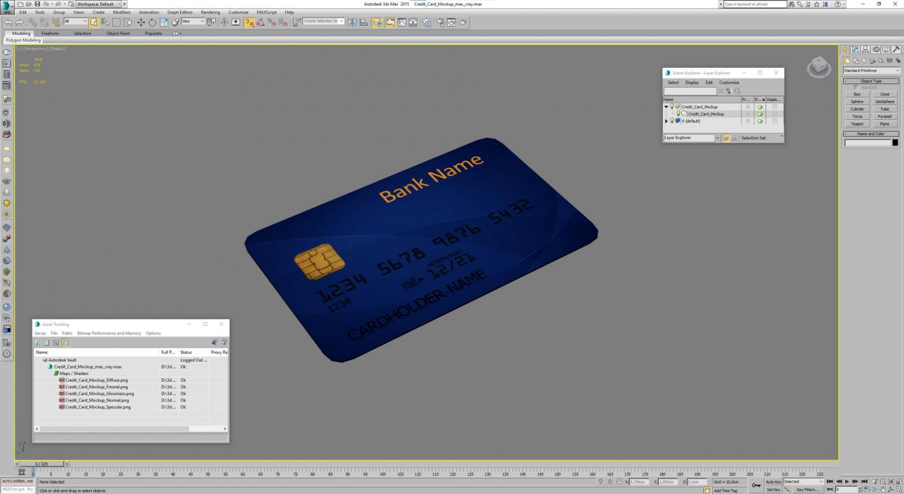 3D Credit Card Mockup model
