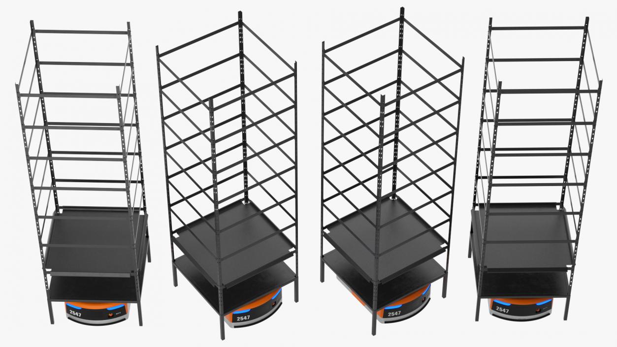 Amazon Kiva Warehouse Robot with Rack 3D