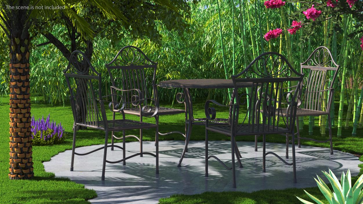 Black Iron Garden Furniture 3D