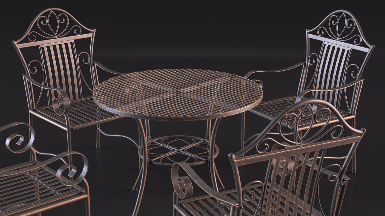 Black Iron Garden Furniture 3D