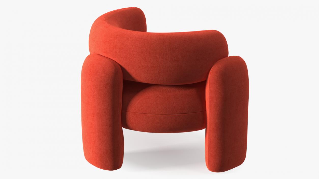 Red Velvet Royal Stranger Embrace Armchair 3D
