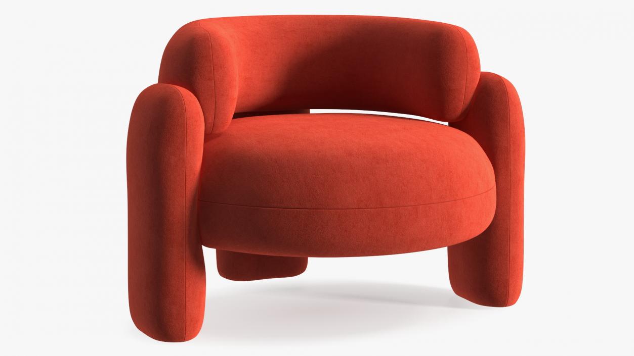 Red Velvet Royal Stranger Embrace Armchair 3D