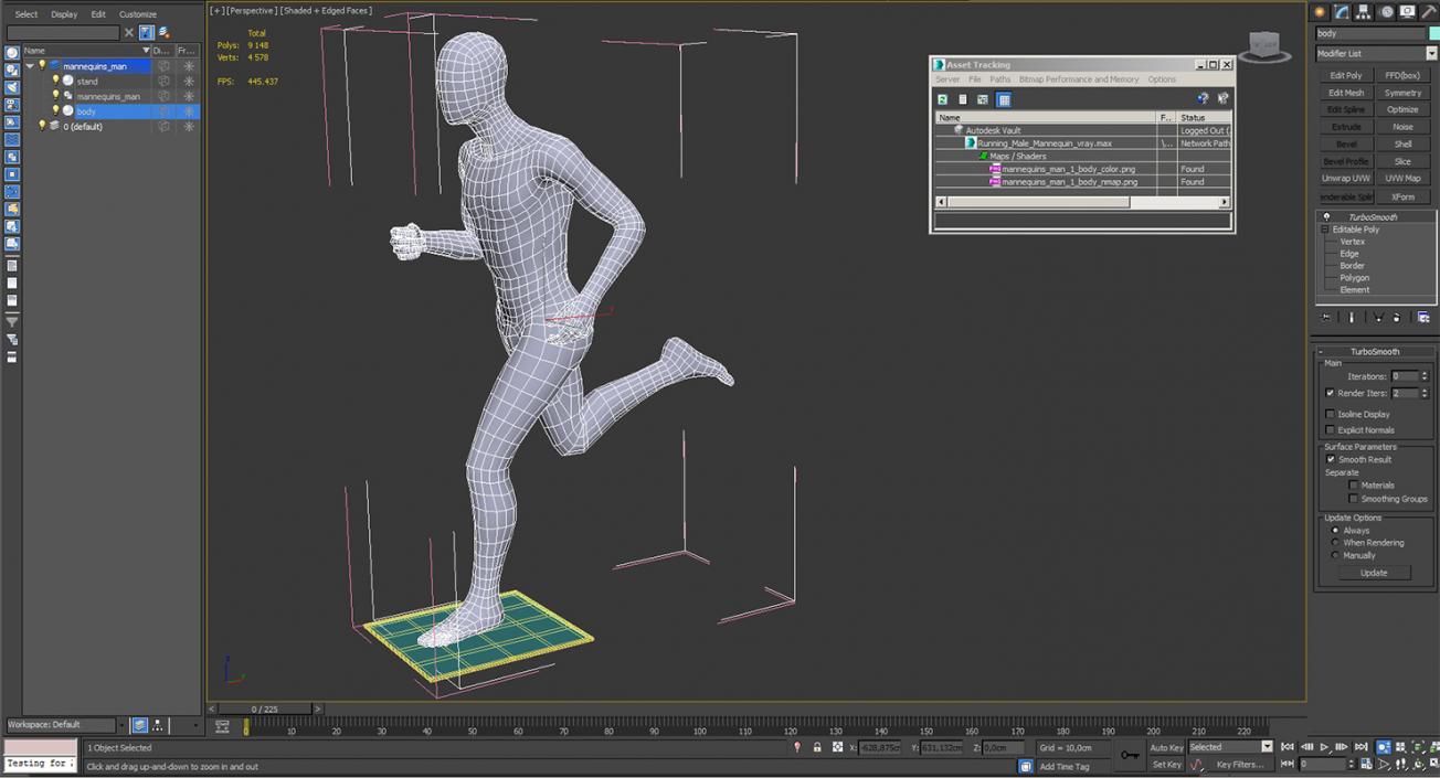 Running Male Mannequin 3D