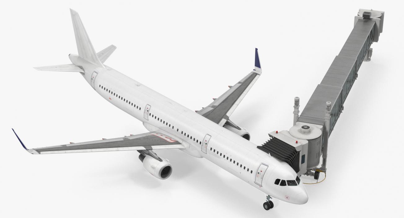 3D model Airport Jetway Passenger Bridge with Aircraft