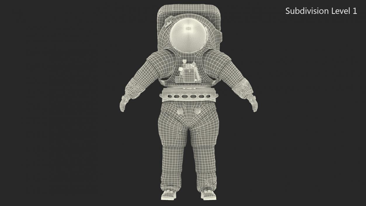 Astronaut Wearing xEMU Spacesuit Rigged 3D model