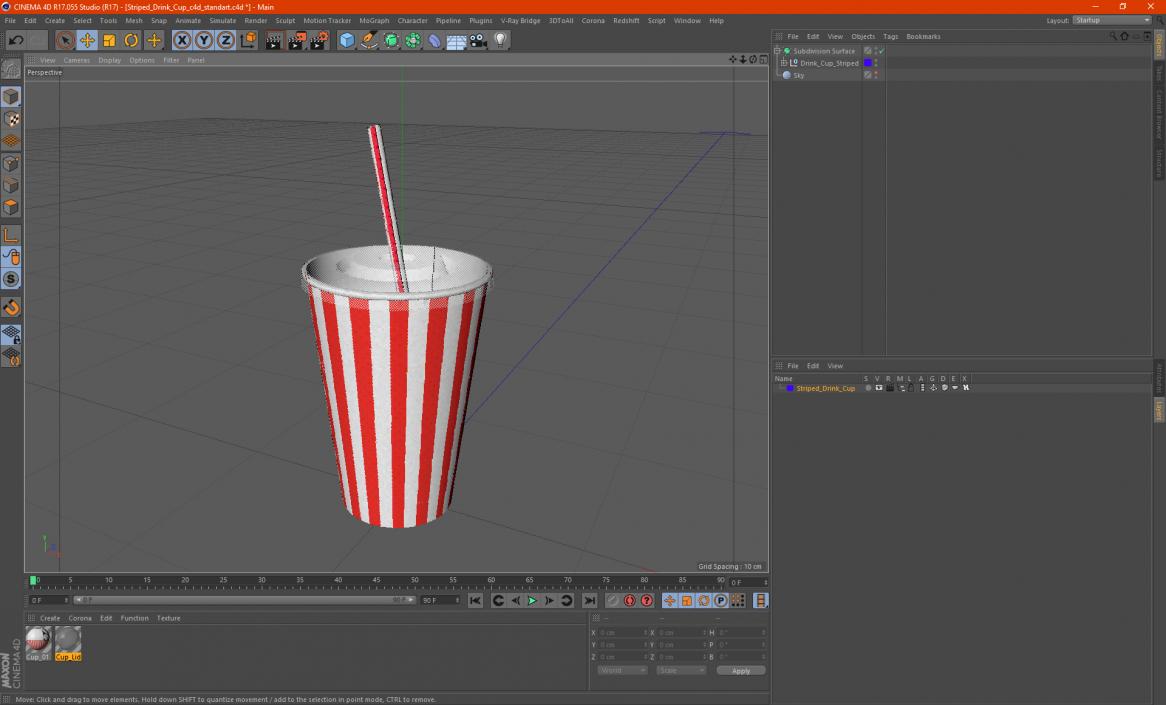 Striped Drink Cup 3D