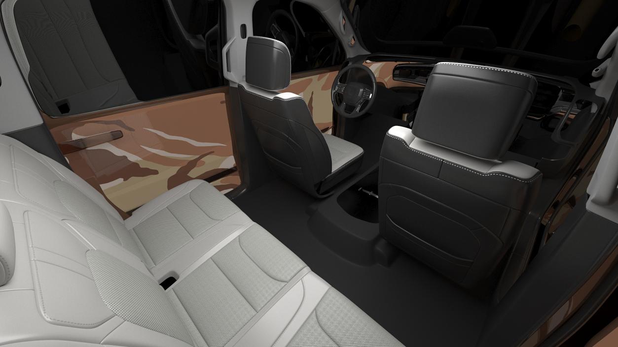 3D Crew Cab 4x4 Truck No Bed Simple Interior