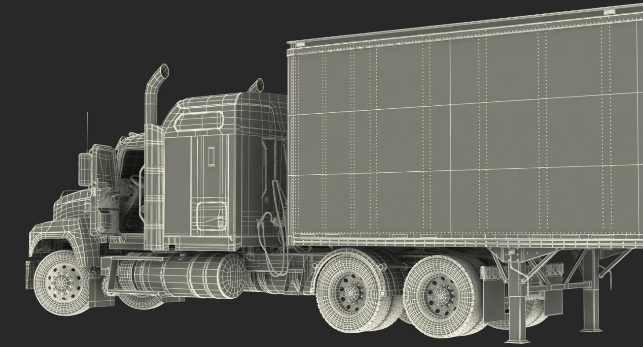 3D Trailer Truck Mack CHU613 Truck Rigged model