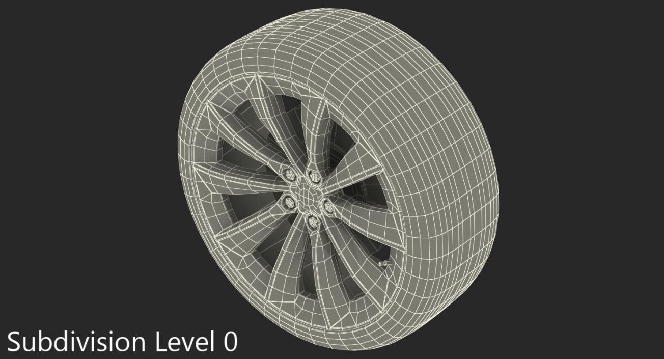 3D Tesla Silver Turbine Wheel