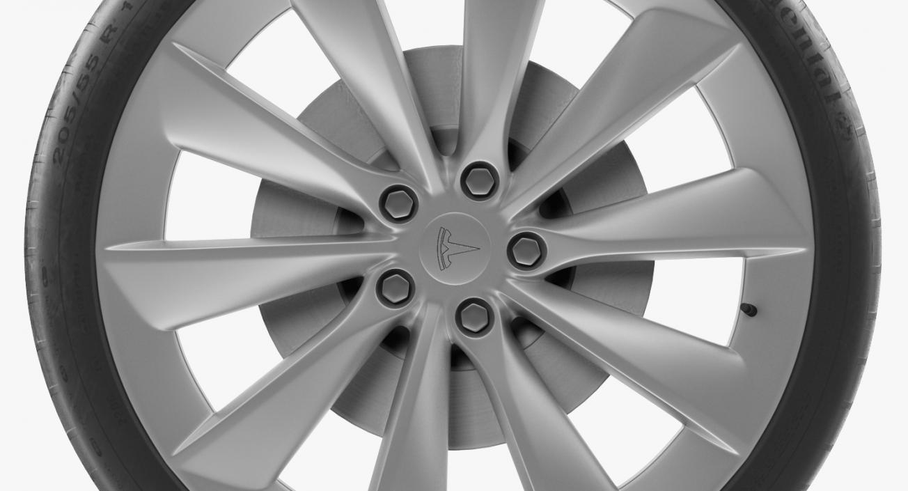 3D Tesla Silver Turbine Wheel