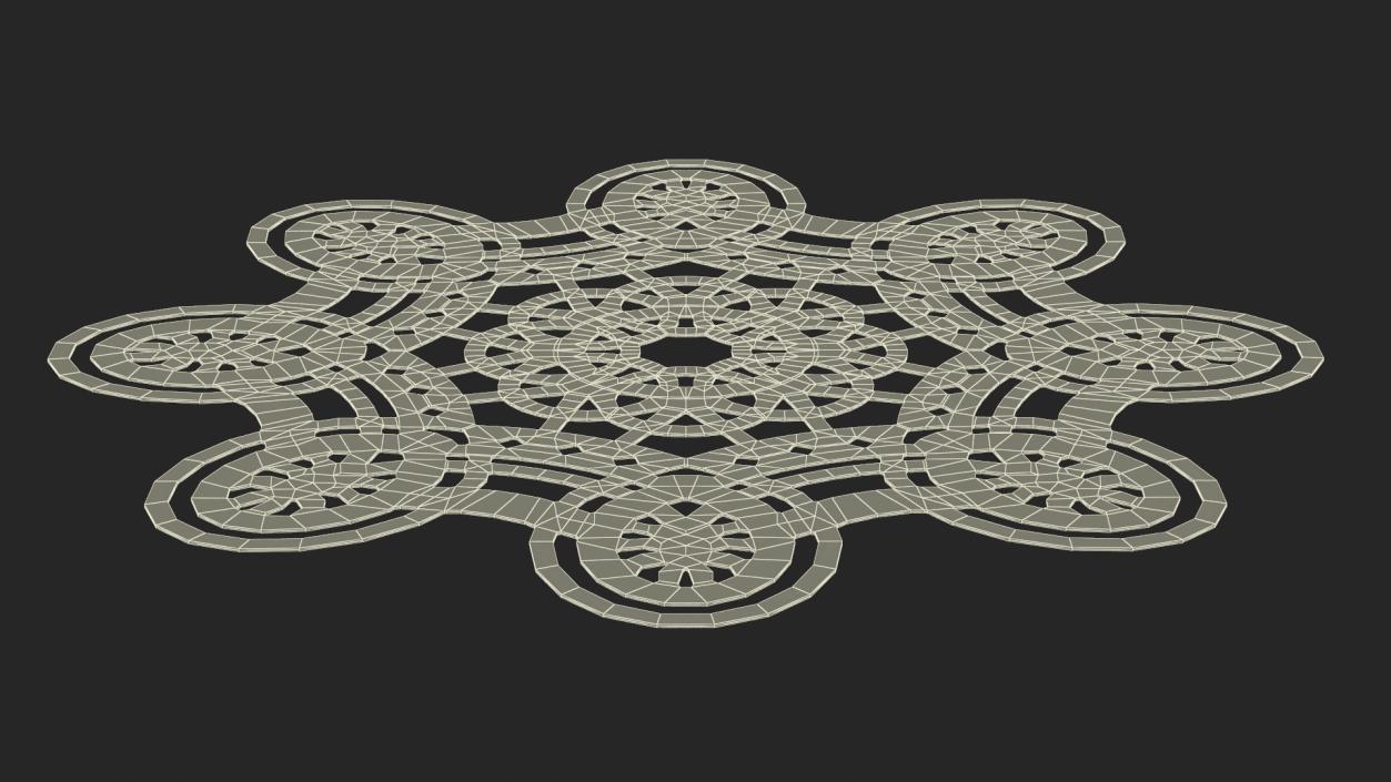 Eight Pointed Lace Paper Doilie White 3D