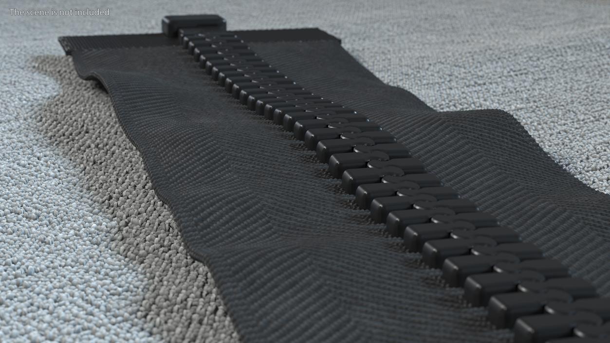 One Sided Plastic Zipper Closed Black 3D