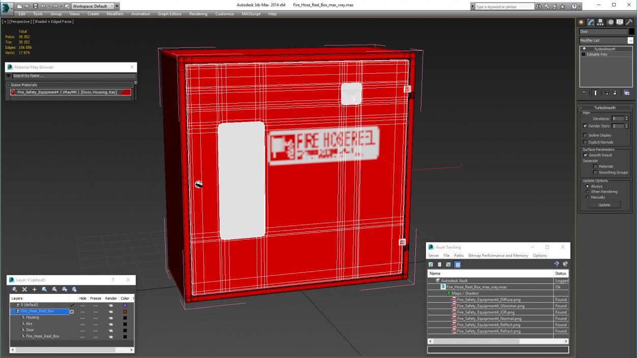 3D Fire Hose Reel Box model