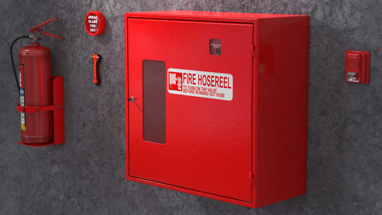 3D Fire Hose Reel Box model