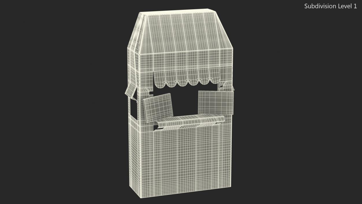 3D Ticket Booth Cardboard Stand model