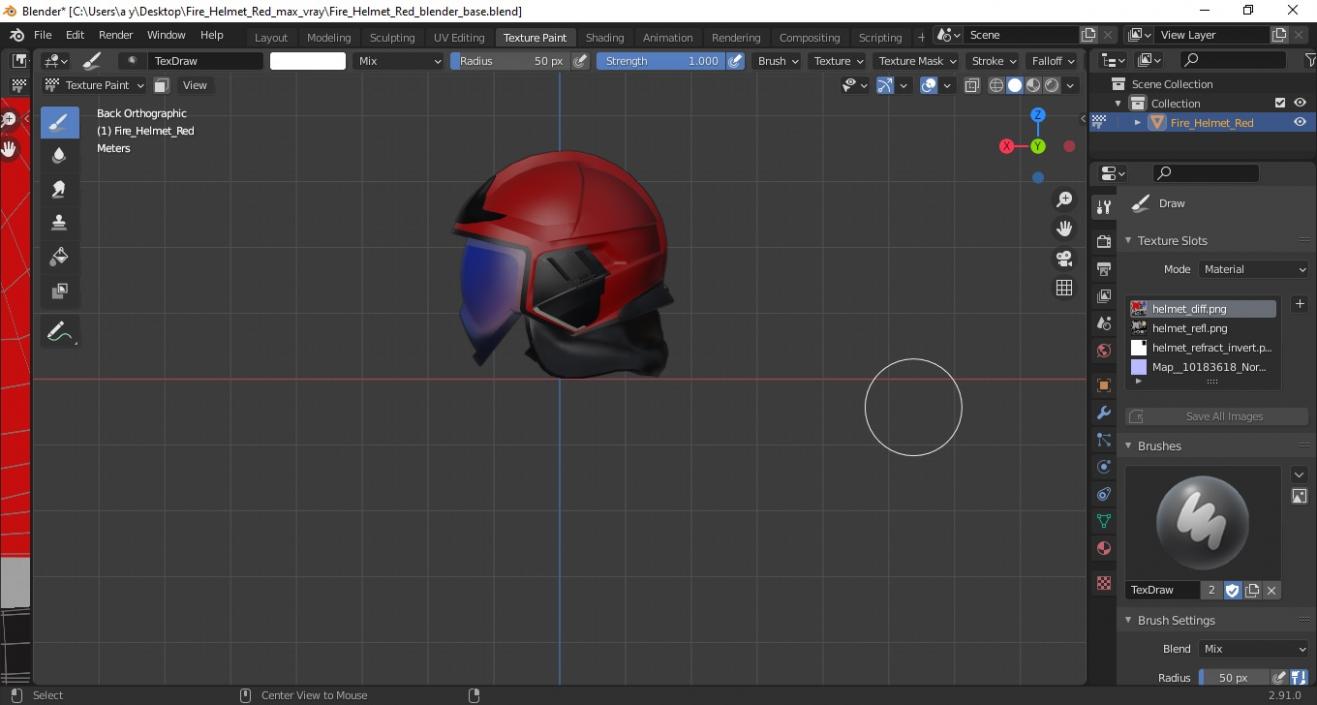 3D model Fire Helmet Red