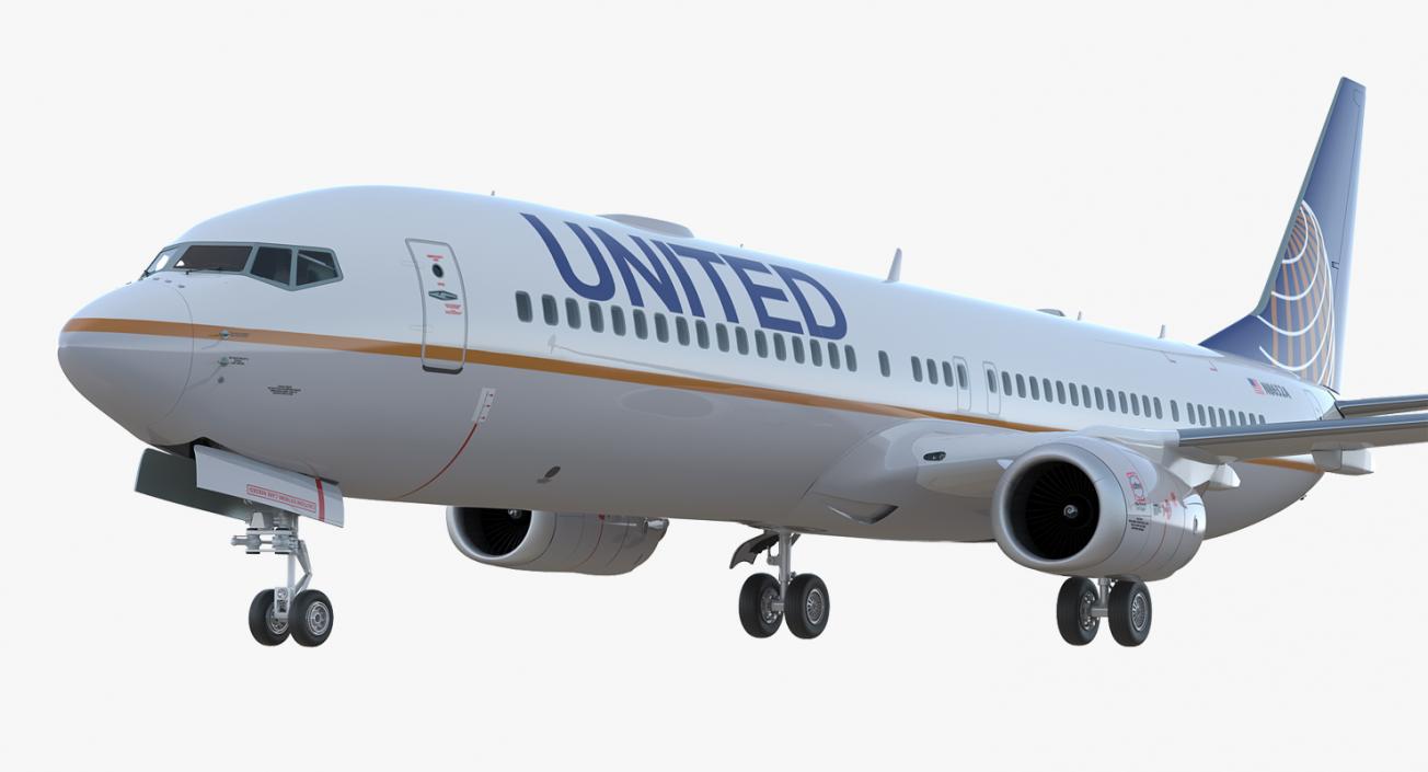 3D Boeing 737-900 with Interior and Cockpit United Airlines
