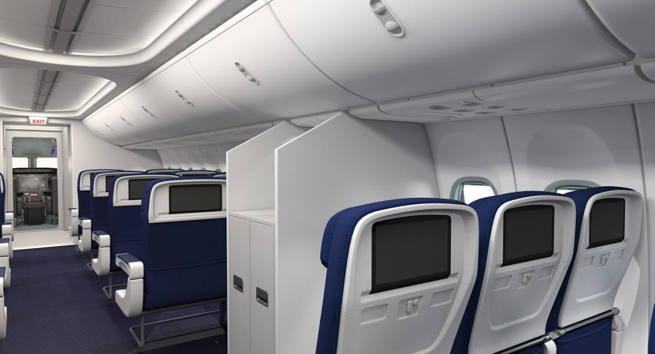 3d Boeing 737 900 With Interior And Cockpit United Airlines