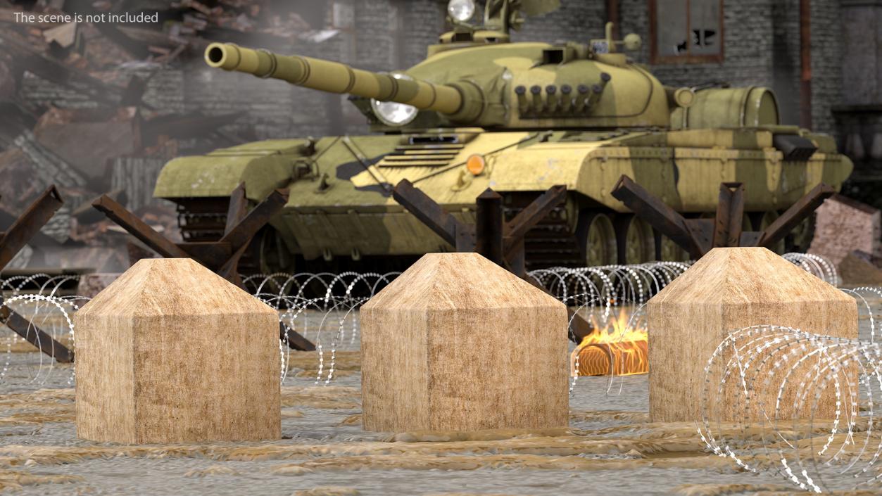 3D Concrete Tank Trap model