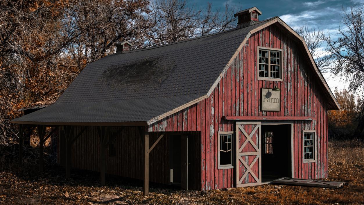 3D model Old Abandoned Wooden Barn