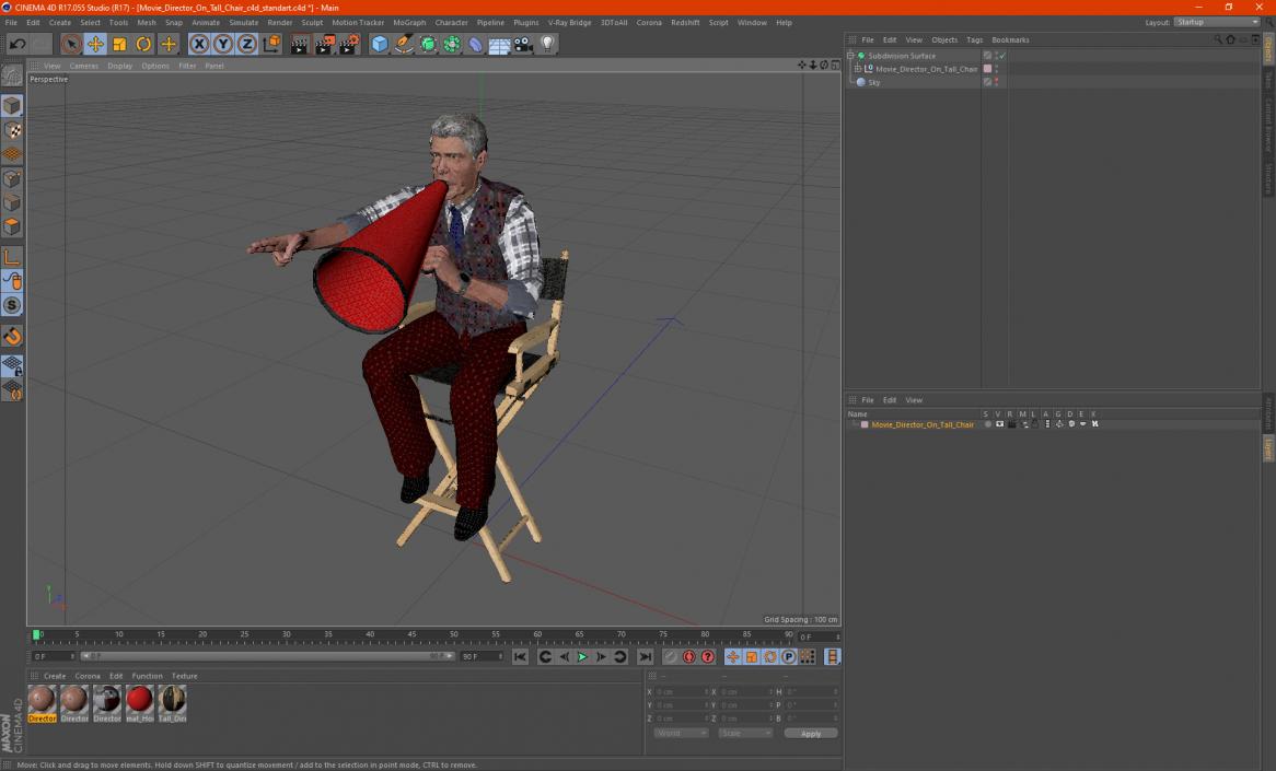 3D Movie Director on Tall Chair model