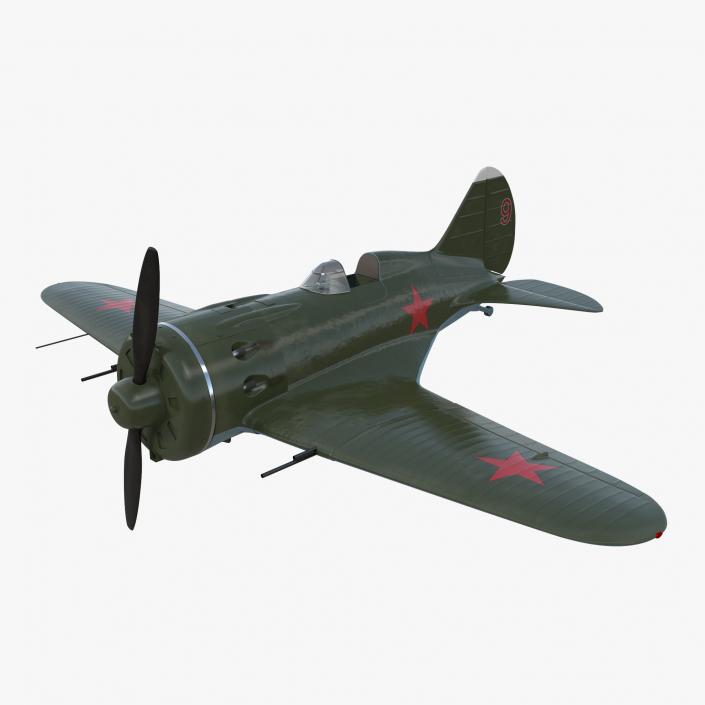 3D Soviet WWII Fighter Aircraft Polikarpov I-16 Rigged