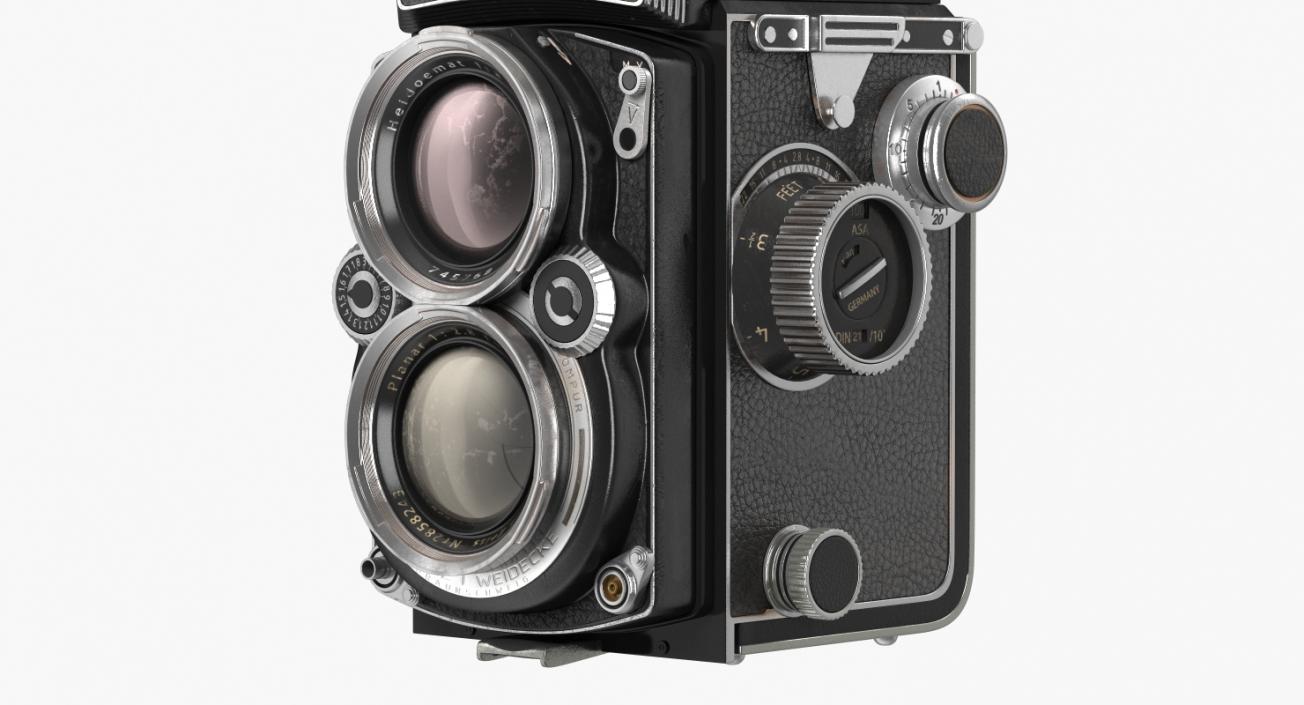 Vintage TLR Rolleiflex Film Camera 3D model