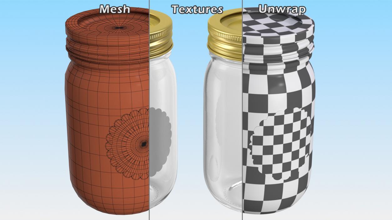 Empty Glass Jar with Cap 3D model