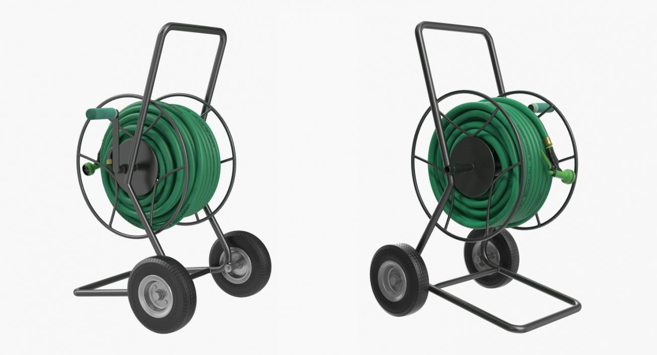 Garden Reel Cart Trolley with Hose 3D model