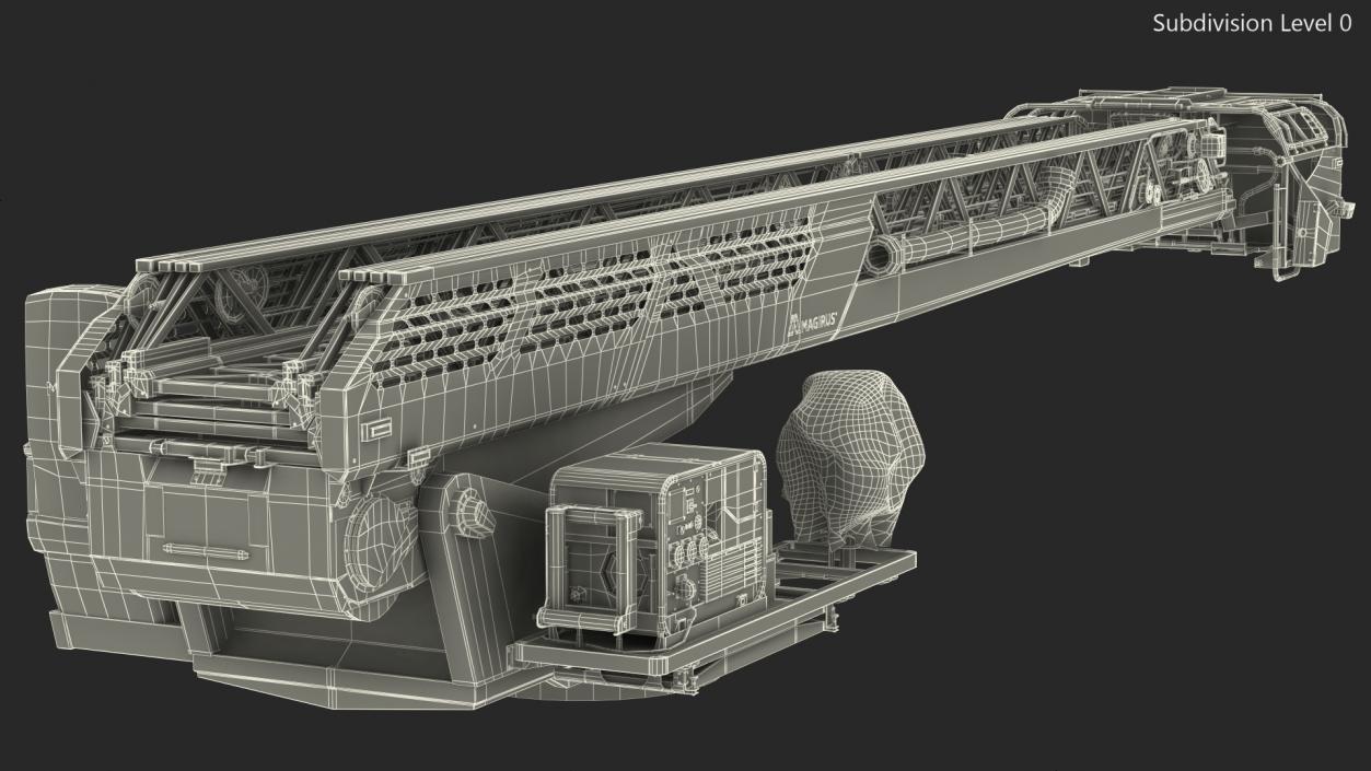 Magirus M32L AS Turntable Ladder Folded 3D model