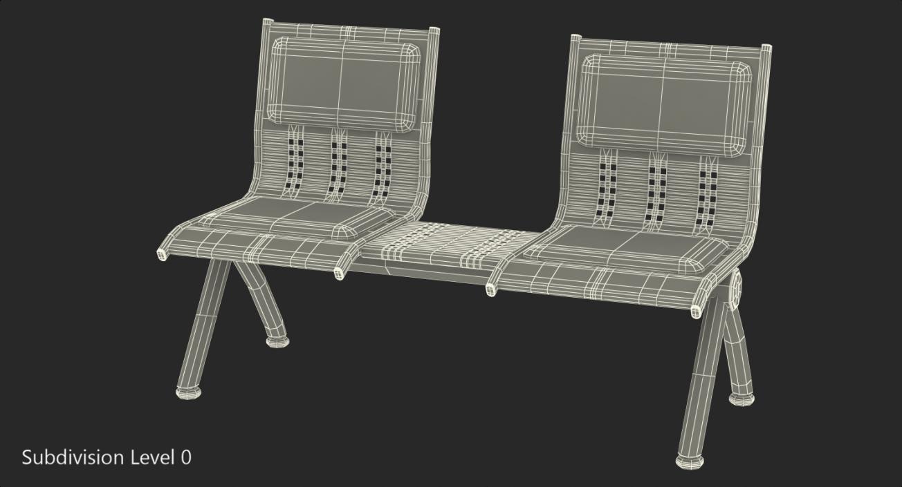 Metal Seats with Shelf 3D