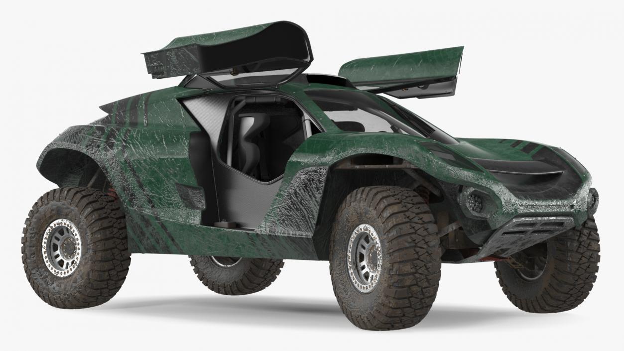 Off Road Racing Electric SUV Dirty Rigged1 3D