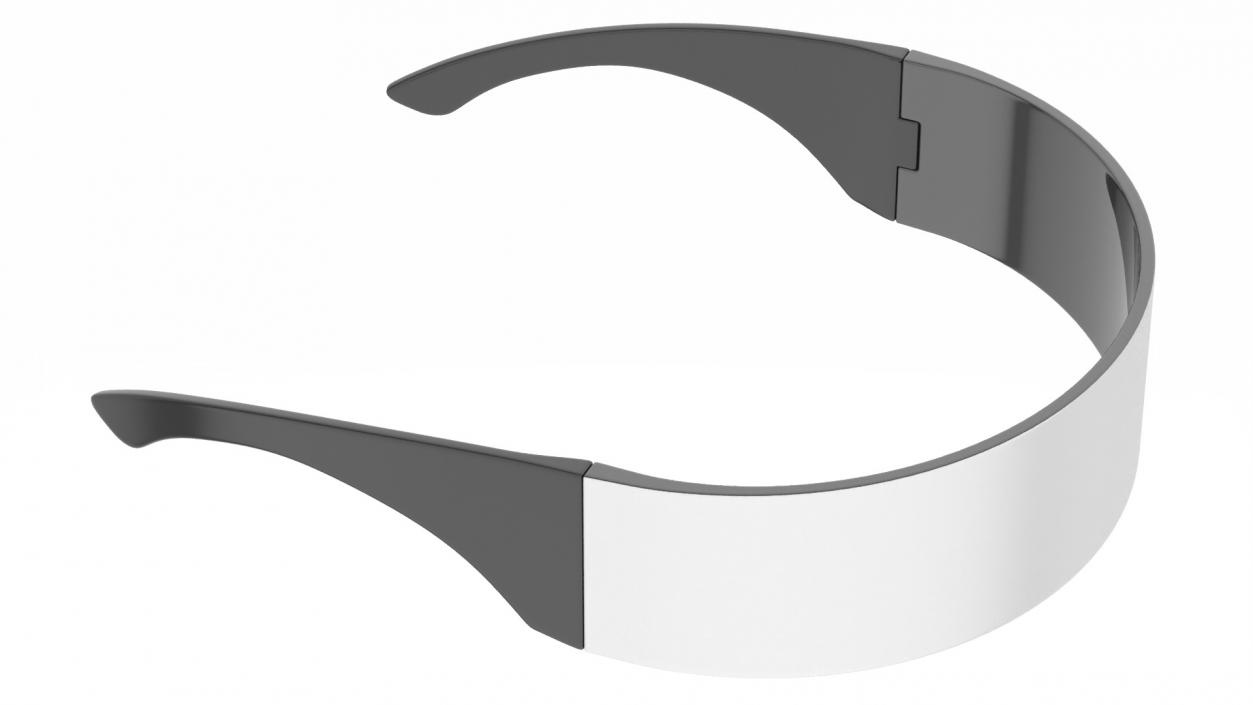 Metallic Silver Futuristic Soldier Glasses 3D