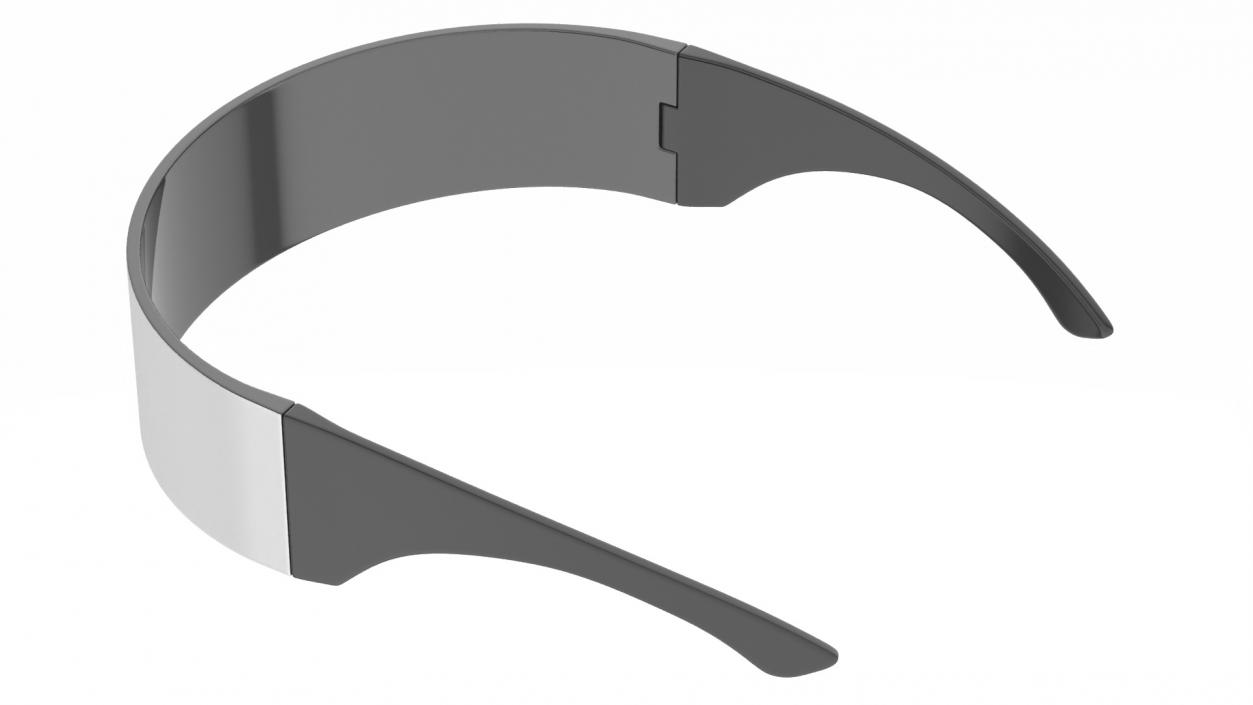 Metallic Silver Futuristic Soldier Glasses 3D