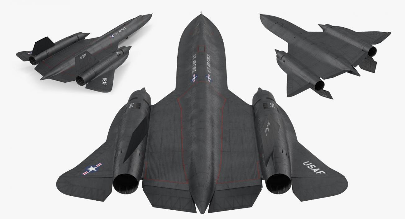 3D Lockheed SR-71 Blackbird Rigged