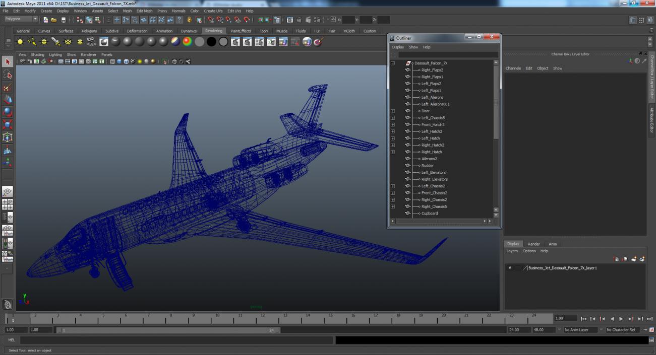 3D Business Jet Dassault Falcon 7X