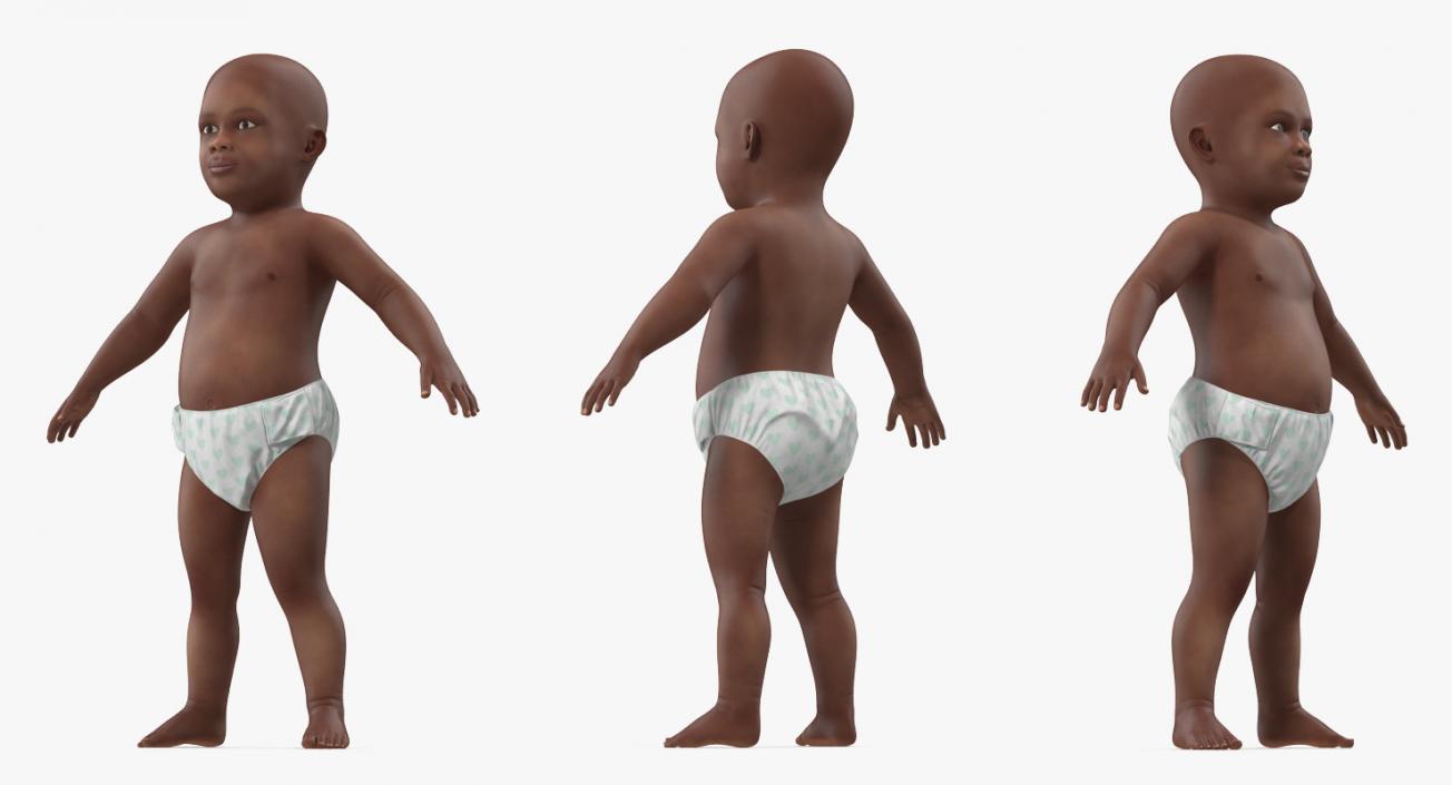 3D African American Baby