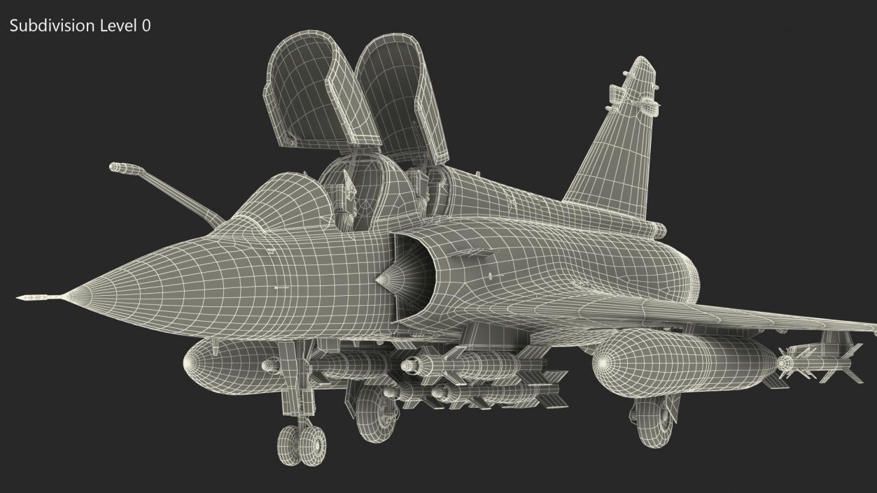 Dassault Mirage 2000N Tactical Bomber with Armament Camouflage 3D