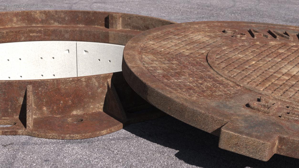 3D Rusty Sewer Cover Lid