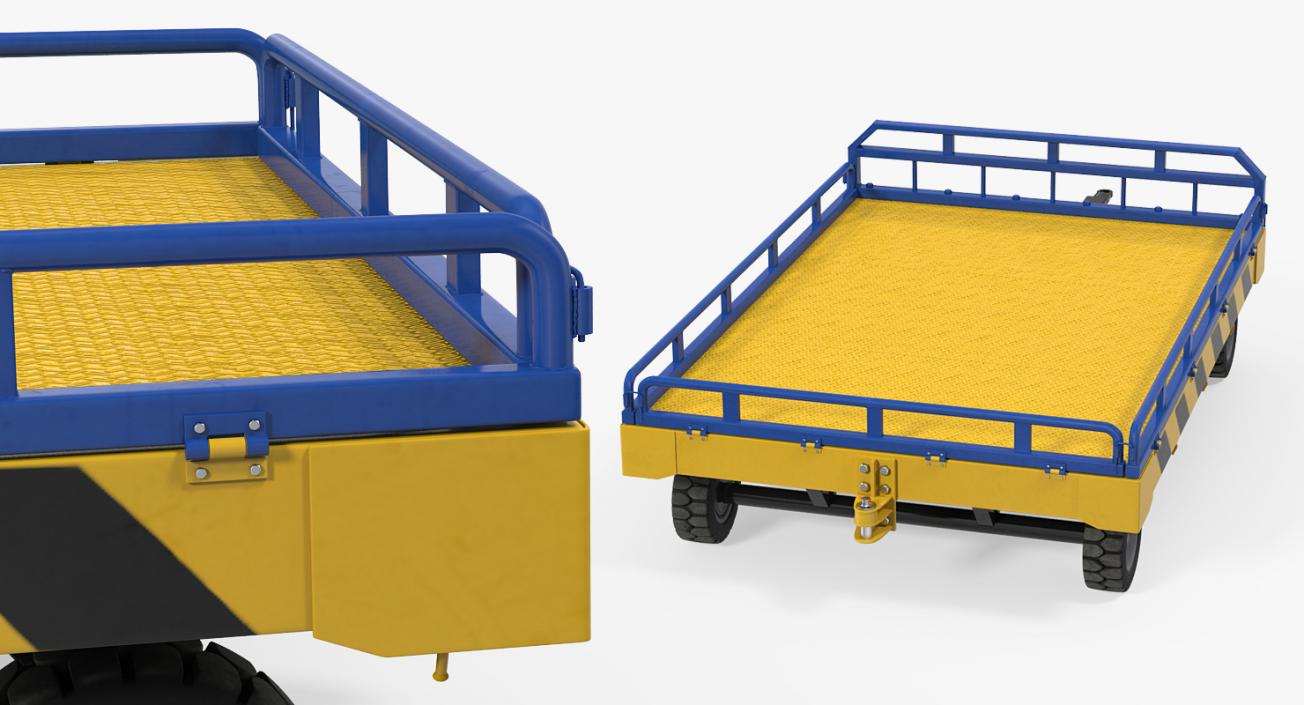 Airport Transport Trailer Low Bed Platform 3D