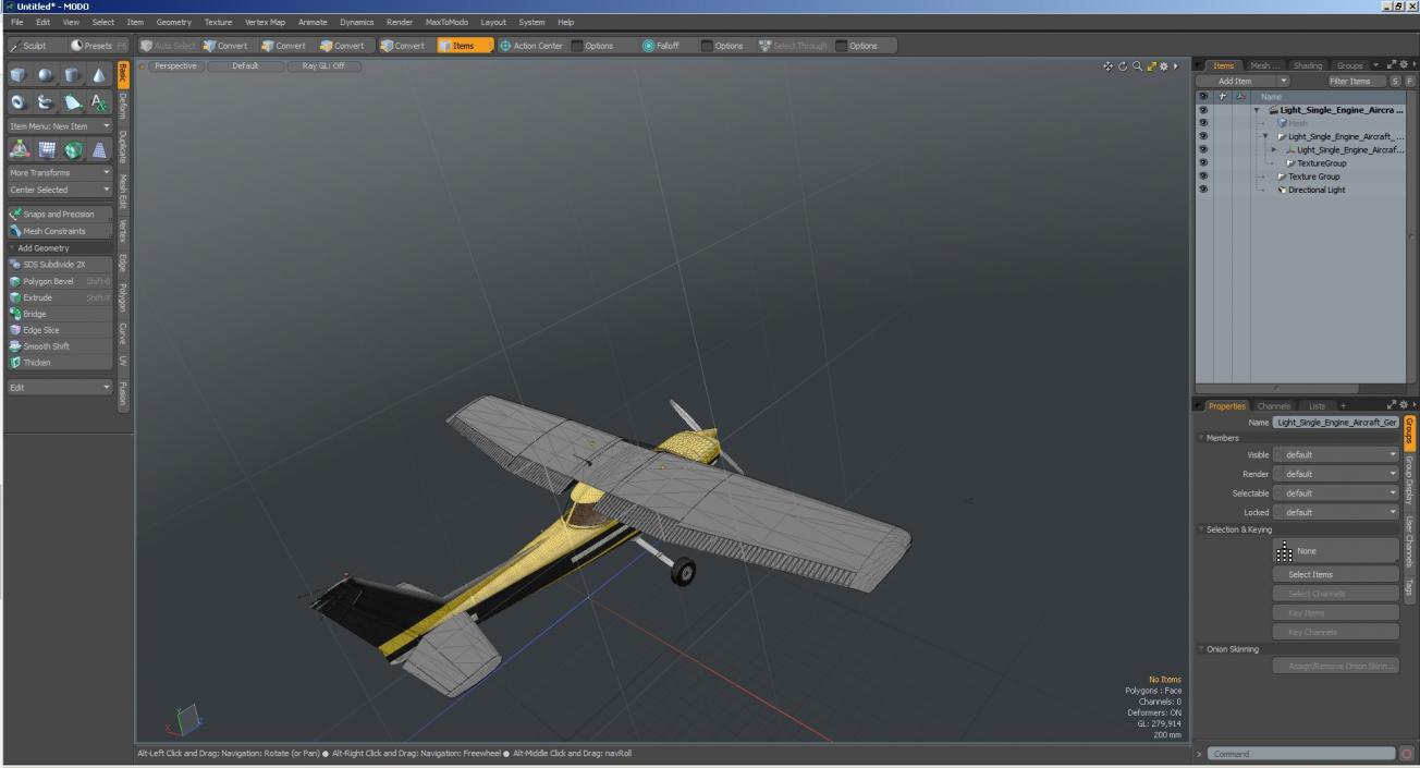 3D Light Single Engine Aircraft model
