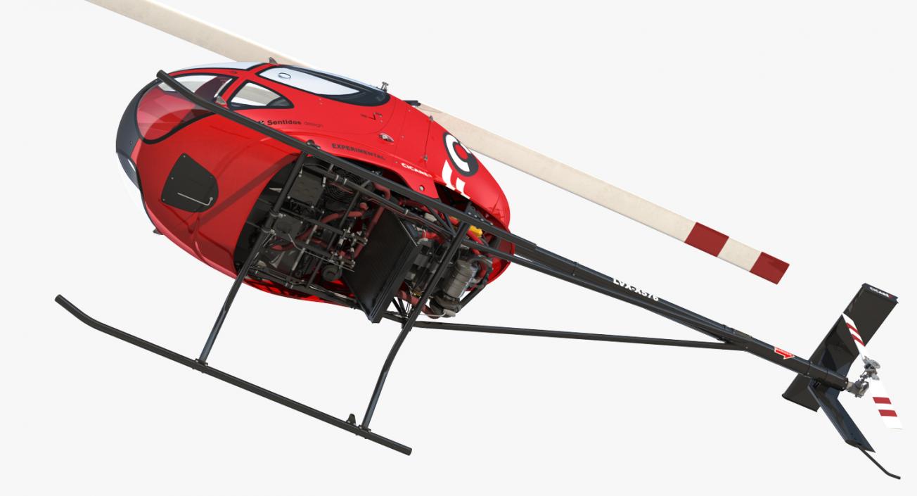 Sport Helicopter Cicare 8 Rigged 3D