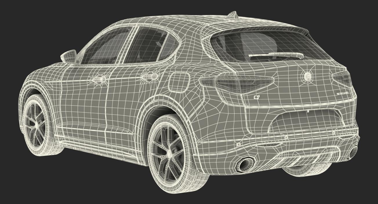 Alfa Romeo Stelvio 2017 Simple Interior 3D model