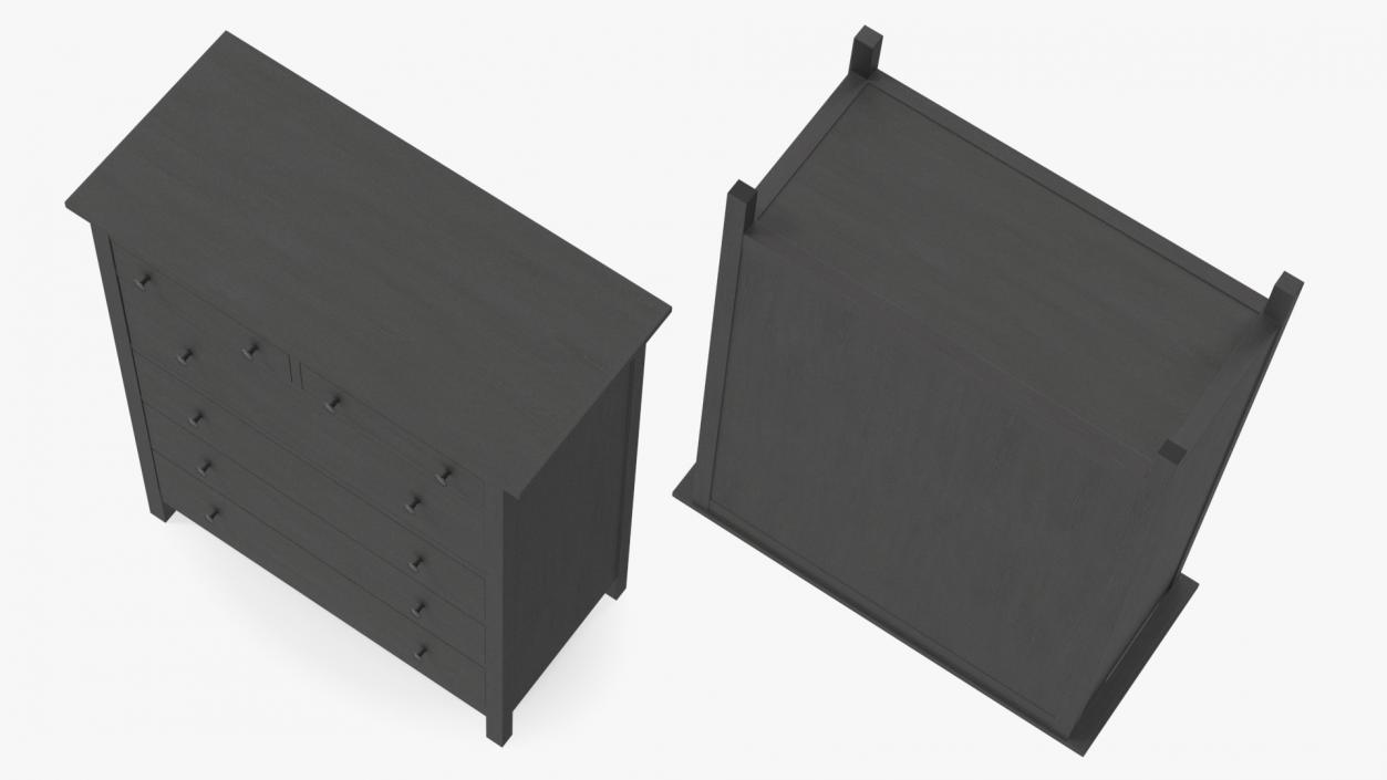 6 Drawer Ikea Chest Dark Gray 3D model