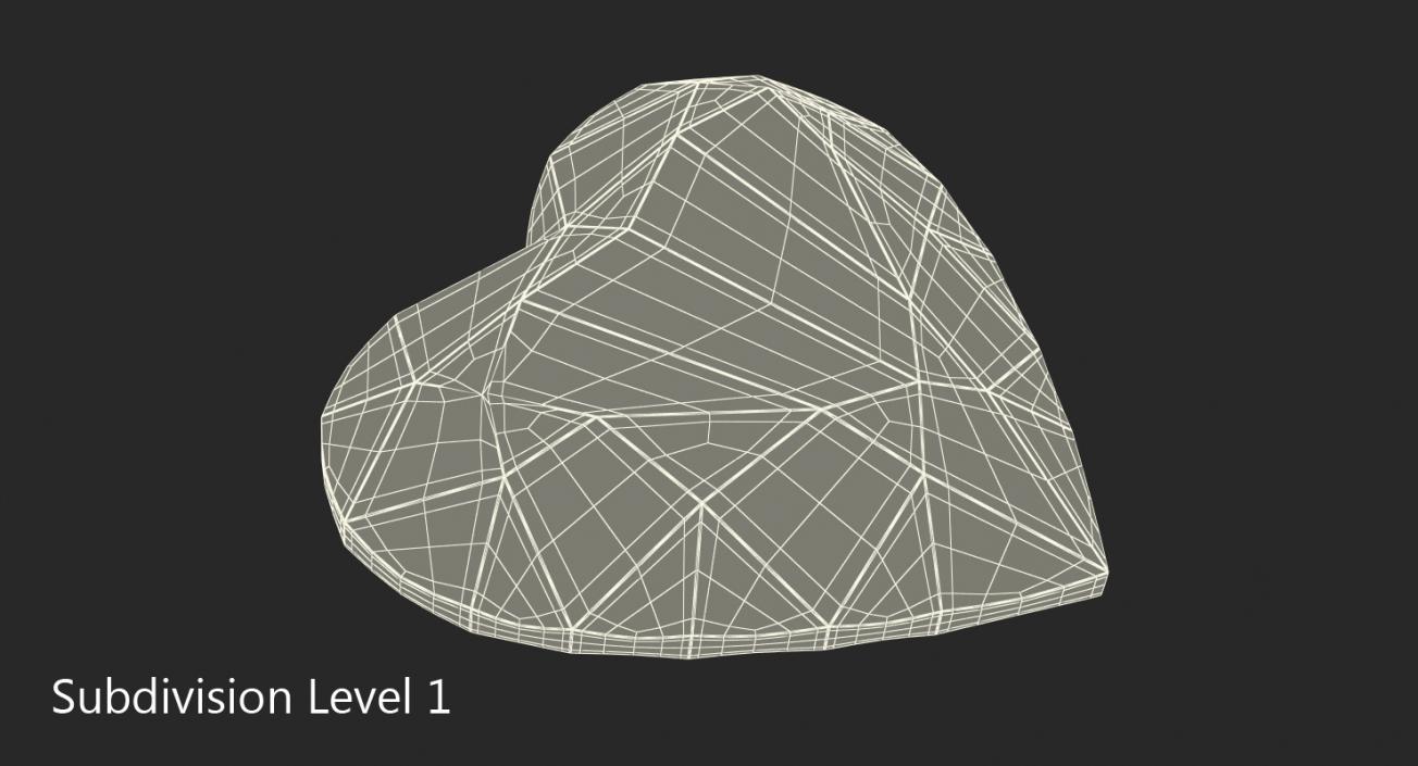 3D Diamond Hearts Set model