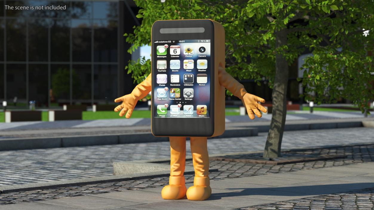 3D model Advertising Costume IPhone Orange Rigged